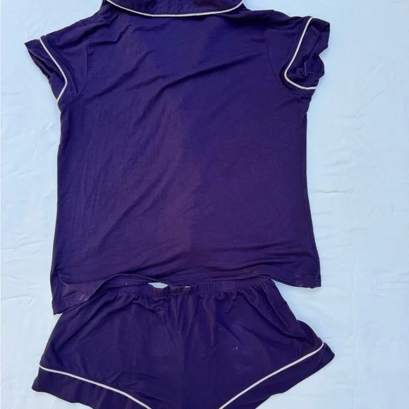 Eberjey Gisele TENCEL™ Modal Relaxed Short PJ Set Plum Size S - Picture 5 of 6